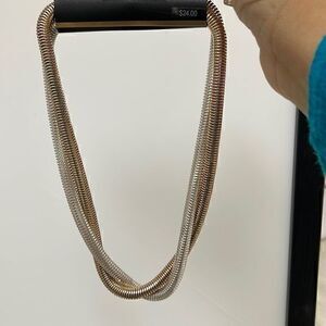 New magnet two tone necklace. It locks by magnet super easy to put on and off